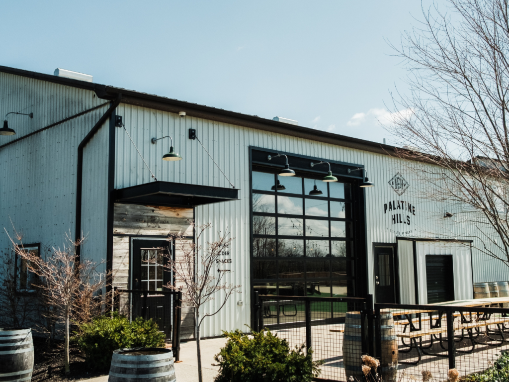 Exterior of Palatine Hills Estate Winery building